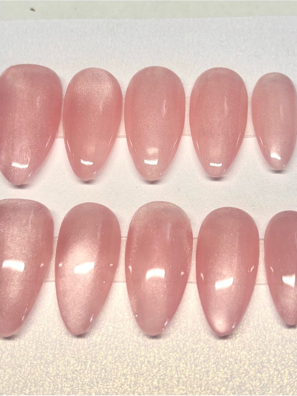 Pink Press-On Nails Set - Elegant Sheer Pink